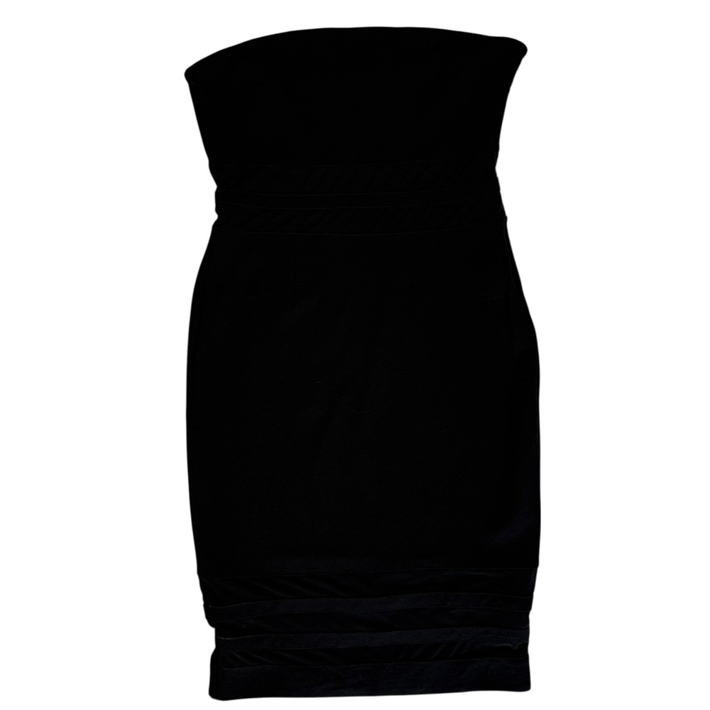 Venus Womens Black Strapless Bodycon Dress Large New Years Sheer Mesh Insert SEE - Picture 16 of 16